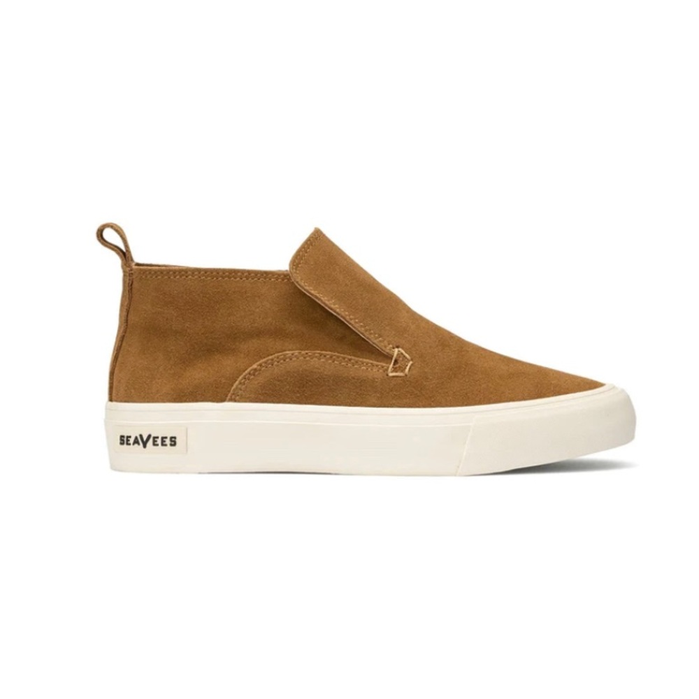 SEAVEES WOMENS HUNTINGTON MIDDIE SLIP ON SNEAKER BOOTIE in CAMEL SUEDE